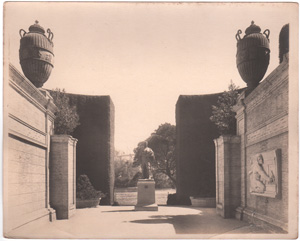 Colonnade with urns
